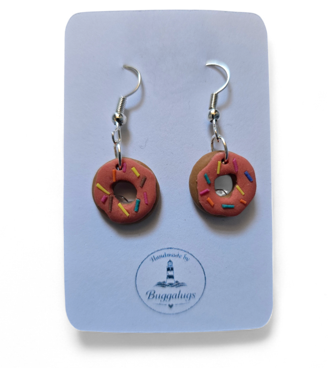 Pink doughnut earrings