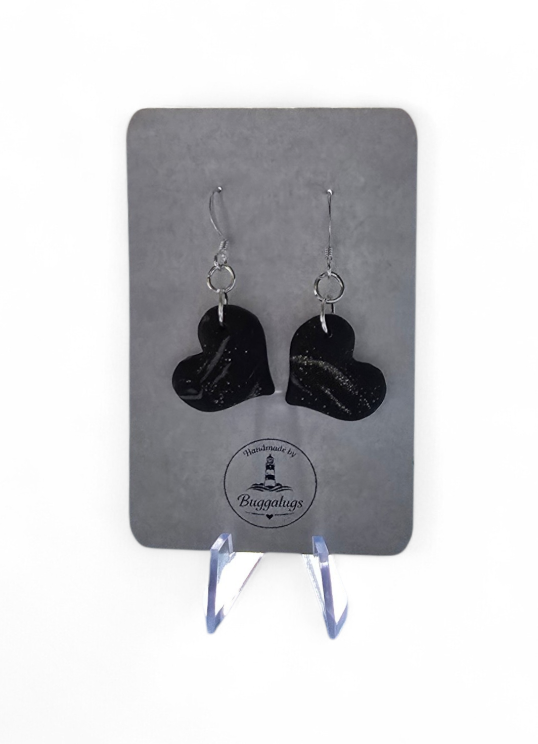 Black, silver and gold sparkle hearts
