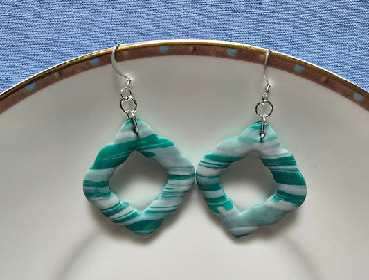 Green Goddess stripe earrings