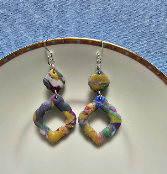 Multi colour drop earrings