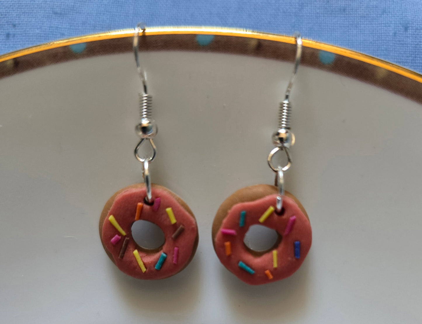 Pink doughnut earrings