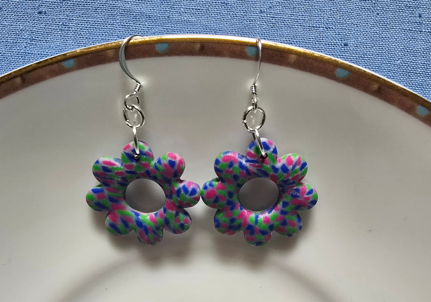 Multi colour daisy earrings