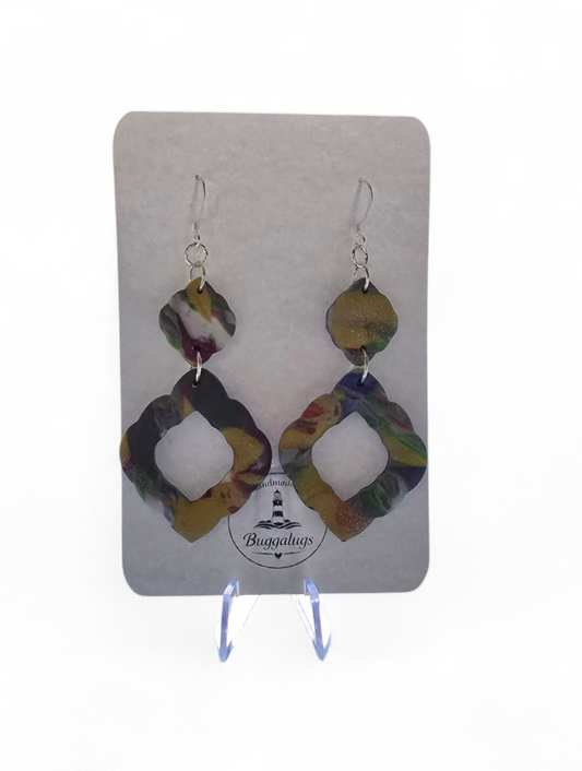 Multi colour drop earrings
