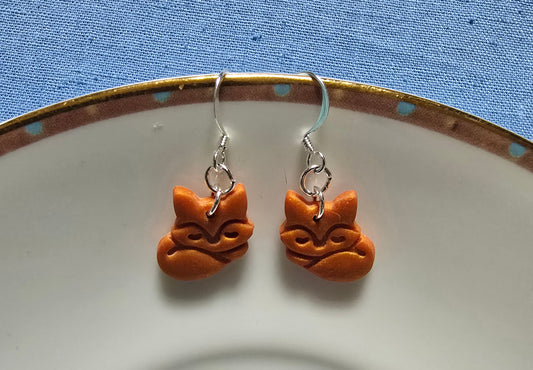 Sleeping fox earrings