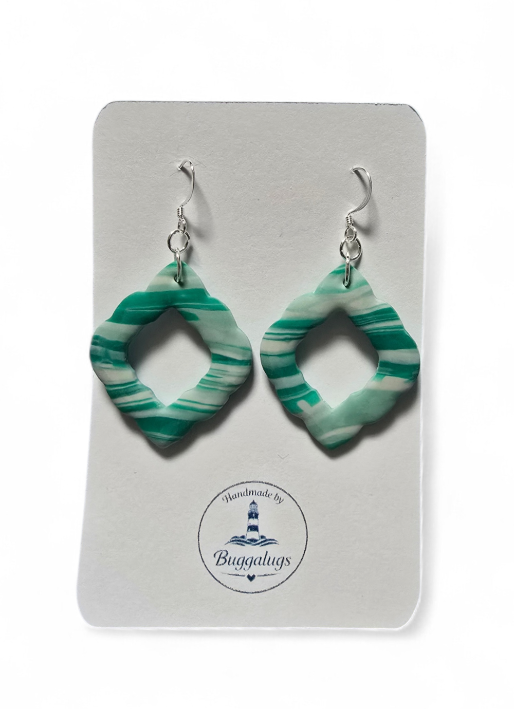 Green Goddess stripe earrings