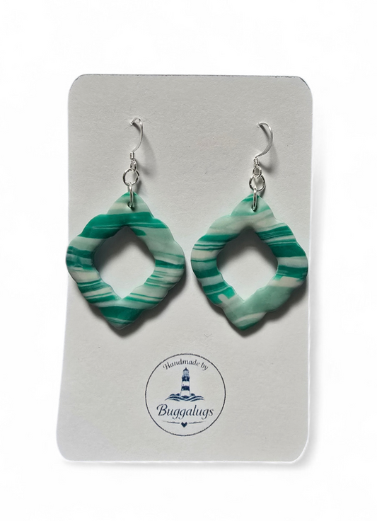 Green Goddess stripe earrings