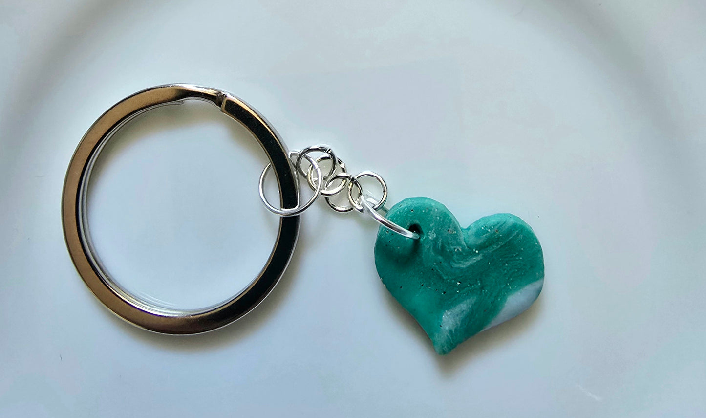 Green marble keyring