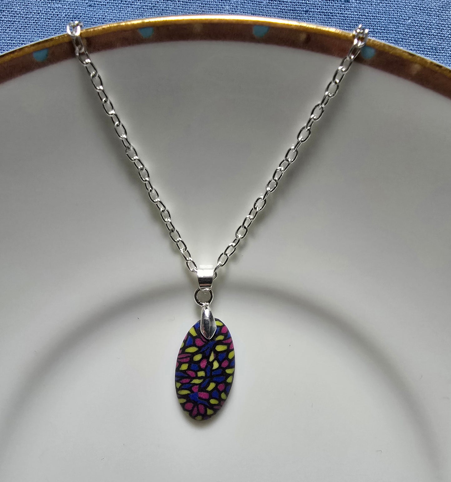 Stained glass inspired necklace
